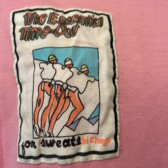 Vintage pink blue orange colorblock patches SWEATS DD workout shirt Large - Picture 7 of 9